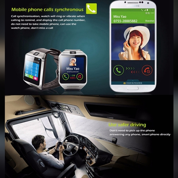 GV08 Sports Smart Watch Phone Wrist Watch With Touch Screen GSM - Picture 7 of 11